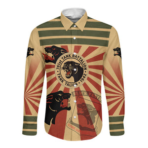 Black Panthers 761st Tank Battalion Long Sleeve Button Shirt Come Out Fighting Retro Military