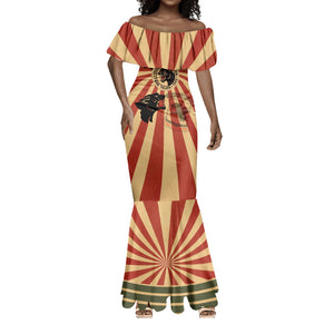 Black Panthers 761st Tank Battalion Mermaid Dress Come Out Fighting Retro Military