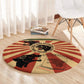 Black Panthers 761st Tank Battalion Round Carpet Come Out Fighting Retro Military