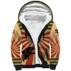Black Panthers 761st Tank Battalion Sherpa Hoodie Come Out Fighting Retro Military