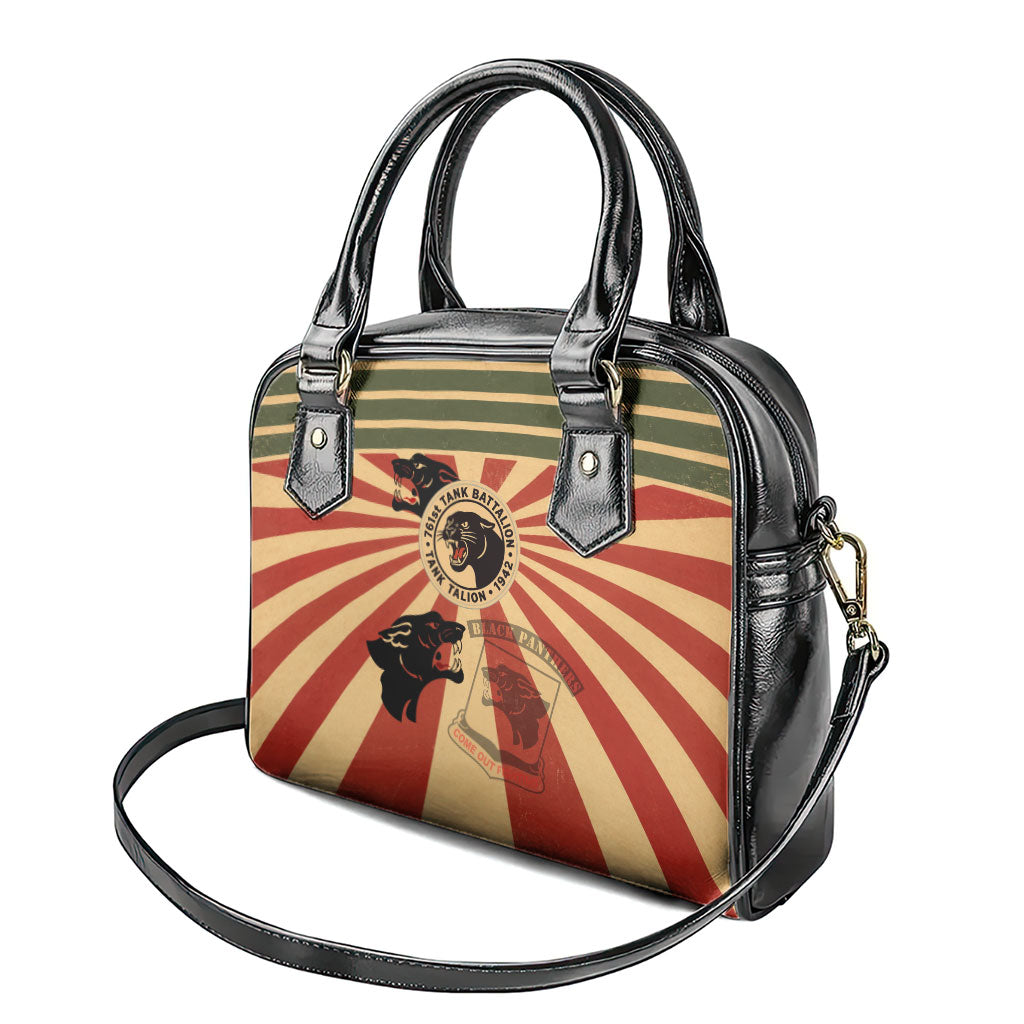 Black Panthers 761st Tank Battalion Shoulder Handbag Come Out Fighting Retro Military