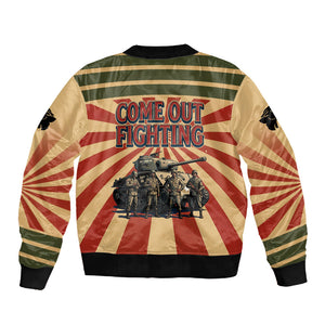 Black Panthers 761st Tank Battalion Sleeve Zip Bomber Jacket Come Out Fighting Retro Military