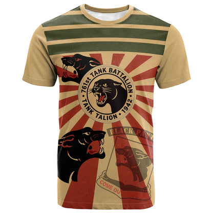 Black Panthers 761st Tank Battalion T shirt Come Out Fighting Retro Military