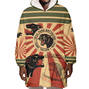 Black Panthers 761st Tank Battalion Wearable Blanket Hoodie Come Out Fighting Retro Military