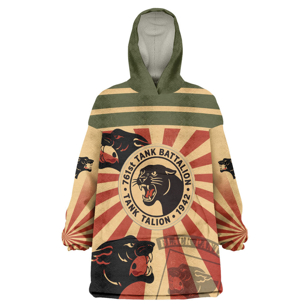 Black Panthers 761st Tank Battalion Wearable Blanket Hoodie Come Out Fighting Retro Military