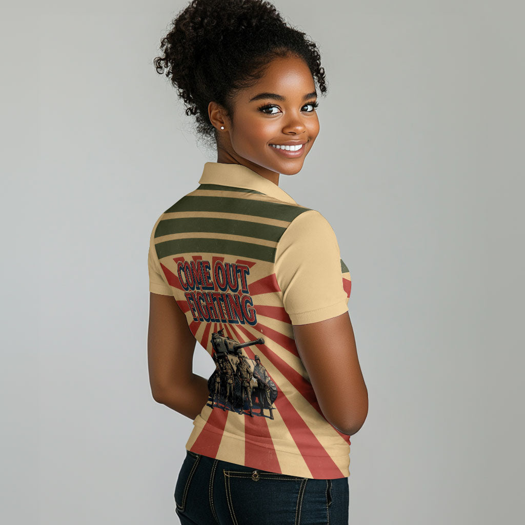 Black Panthers 761st Tank Battalion Women Polo Shirt Come Out Fighting Retro Military
