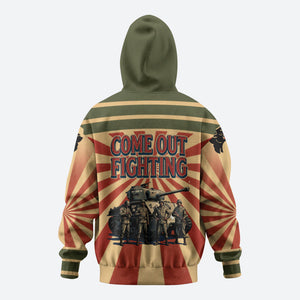 Black Panthers 761st Tank Battalion Zip Hoodie Come Out Fighting Retro Military