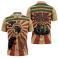 Black Panthers 761st Tank Battalion Zipper Polo Shirt Come Out Fighting Retro Military