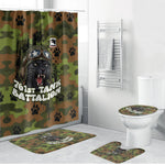 761st Tank Battalion African American Bathroom Set Black Panthers Cartoon Mascot - Military History Camouflage Paw