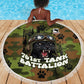 761st Tank Battalion African American Beach Blanket Black Panthers Cartoon Mascot - Military History Camouflage Paw