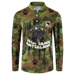 761st Tank Battalion African American Button Sweatshirt Black Panthers Cartoon Mascot - Military History Camouflage Paw