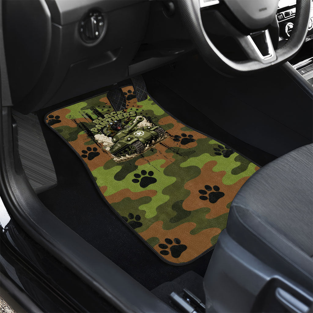 761st Tank Battalion African American Car Mats Black Panthers Cartoon Mascot - Military History Camouflage Paw