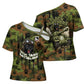 761st Tank Battalion African American Cross Shoulder Shirt Black Panthers Cartoon Mascot - Military History Camouflage Paw