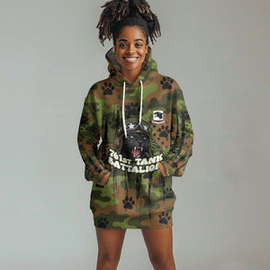 761st Tank Battalion African American Hoodie Dress Black Panthers Cartoon Mascot - Military History Camouflage Paw