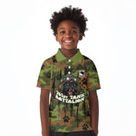 761st Tank Battalion African American Kid Polo Shirt Black Panthers Cartoon Mascot - Military History Camouflage Paw