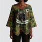 761st Tank Battalion African American Kimono Sleeve Blouse Black Panthers Cartoon Mascot - Military History Camouflage Paw