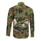 761st Tank Battalion African American Long Sleeve Button Shirt Black Panthers Cartoon Mascot - Military History Camouflage Paw