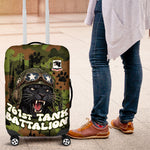 761st Tank Battalion African American Luggage Cover Black Panthers Cartoon Mascot - Military History Camouflage Paw
