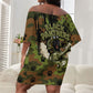 761st Tank Battalion African American Off Shoulder Short Dress Black Panthers Cartoon Mascot - Military History Camouflage Paw