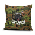 761st Tank Battalion African American Pillow Cover Black Panthers Cartoon Mascot - Military History Camouflage Paw