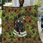 761st Tank Battalion African American Quilt Black Panthers Cartoon Mascot - Military History Camouflage Paw