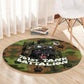 761st Tank Battalion African American Round Carpet Black Panthers Cartoon Mascot - Military History Camouflage Paw