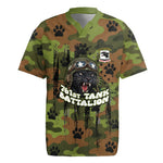 761st Tank Battalion African American Rugby Jersey Black Panthers Cartoon Mascot - Military History Camouflage Paw