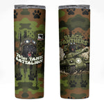 761st Tank Battalion African American Skinny Tumbler Black Panthers Cartoon Mascot - Military History Camouflage Paw
