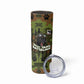 761st Tank Battalion African American Skinny Tumbler Black Panthers Cartoon Mascot - Military History Camouflage Paw