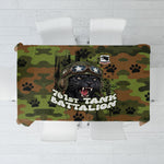 761st Tank Battalion African American Tablecloth Black Panthers Cartoon Mascot - Military History Camouflage Paw