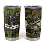 761st Tank Battalion African American Tumbler Cup Black Panthers Cartoon Mascot - Military History Camouflage Paw