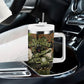 761st Tank Battalion African American Tumbler With Handle Black Panthers Cartoon Mascot - Military History Camouflage Paw