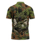 761st Tank Battalion African American Zipper Polo Shirt Black Panthers Cartoon Mascot - Military History Camouflage Paw