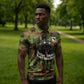 761st Tank Battalion African American Zipper Polo Shirt Black Panthers Cartoon Mascot - Military History Camouflage Paw