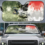 761st Tank Battalion Auto Sun Shade Black Panthers - Come Out Fighting - Military Watercolor