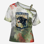 761st Tank Battalion Cross Shoulder Shirt Black Panthers - Come Out Fighting - Military Watercolor