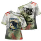 761st Tank Battalion Cross Shoulder Shirt Black Panthers - Come Out Fighting - Military Watercolor