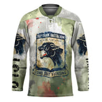 761st Tank Battalion Hockey Jersey Black Panthers - Come Out Fighting - Military Watercolor