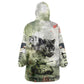 761st Tank Battalion Kid Wearable Blanket Hoodie Black Panthers - Come Out Fighting - Military Watercolor