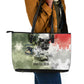 761st Tank Battalion Leather Tote Bag Black Panthers - Come Out Fighting - Military Watercolor