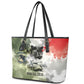 761st Tank Battalion Leather Tote Bag Black Panthers - Come Out Fighting - Military Watercolor