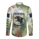 761st Tank Battalion Long Sleeve Button Shirt Black Panthers - Come Out Fighting - Military Watercolor