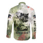 761st Tank Battalion Long Sleeve Button Shirt Black Panthers - Come Out Fighting - Military Watercolor