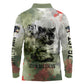 761st Tank Battalion Long Sleeve Polo Shirt Black Panthers - Come Out Fighting - Military Watercolor