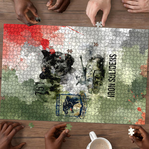 761st Tank Battalion Puzzle Black Panthers - Come Out Fighting - Military Watercolor