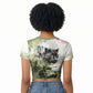 761st Tank Battalion Raglan Cropped T shirt Black Panthers - Come Out Fighting - Military Watercolor