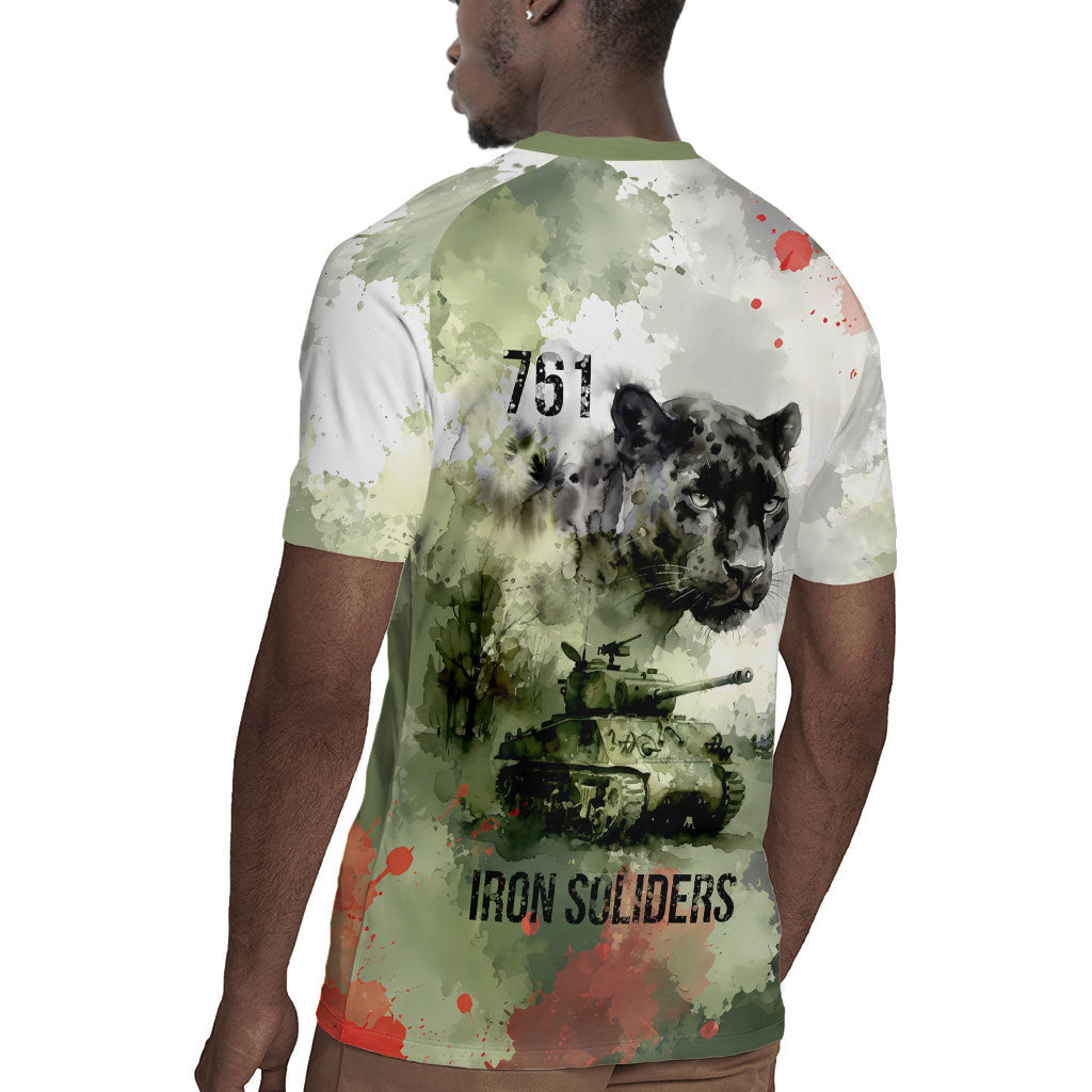 761st Tank Battalion Rugby Jersey Black Panthers - Come Out Fighting - Military Watercolor
