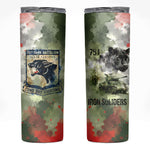 761st Tank Battalion Skinny Tumbler Black Panthers - Come Out Fighting - Military Watercolor