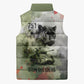 761st Tank Battalion Sleeveless Puffer Jacket Black Panthers - Come Out Fighting - Military Watercolor