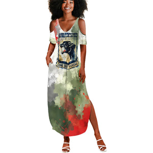 761st Tank Battalion Summer Maxi Dress Black Panthers - Come Out Fighting - Military Watercolor